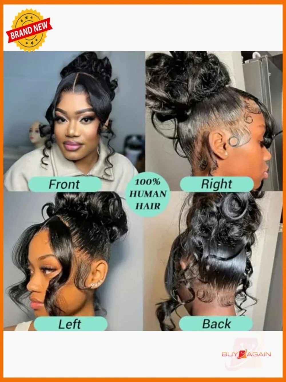 360 Lace Front Wig Human Hair 220 Density Wavy Drawstring Glueless 18